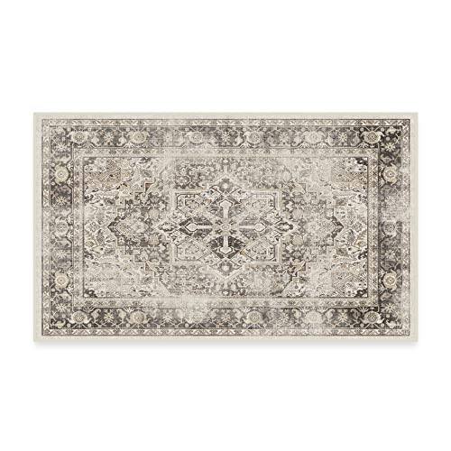 RUGGABLE Kamran Washable Rug - Perfect Vintage Area Rug for Living Room Bedroom Kitchen - Pet &amp; Child Friendly - Stain &amp; Water Resistant - Hazel 5&