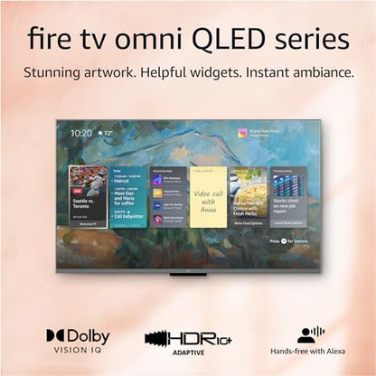Amazon Fire TV 50&quot; Omni QLED Series 4K UHD smart TV, Dolby Vision IQ, Fire TV Ambient Experience, local dimming, hands-free with Alexa
