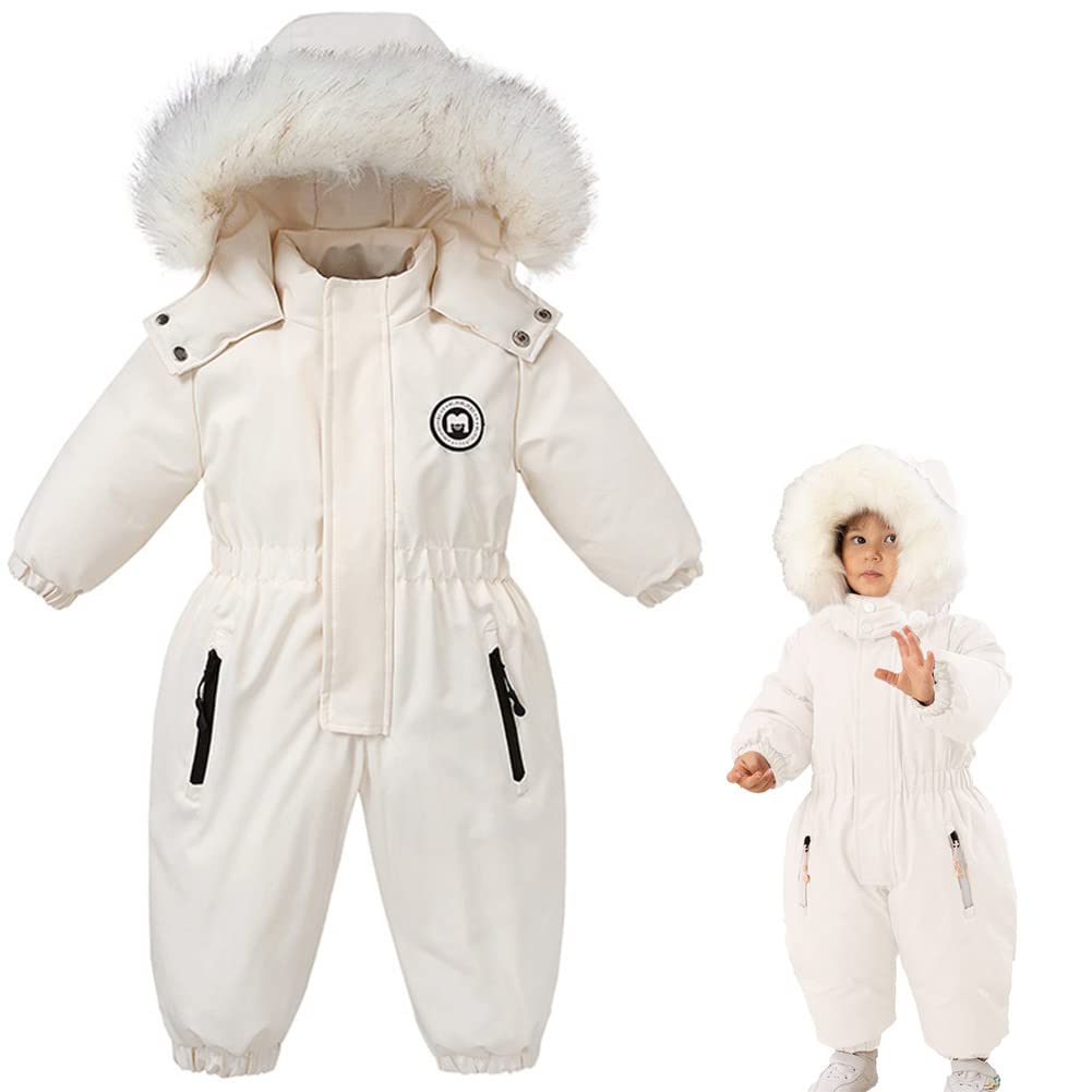Xifamniy Toddler Snowsuit 2T 3T 4T 5T Ski Suit Baby Boy Girl Winter Clothes Coat Outwear Snow Suit Hooded Romper Jumpsuit