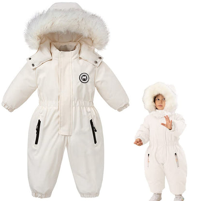 Xifamniy Toddler Snowsuit 2T 3T 4T 5T Ski Suit Baby Boy Girl Winter Clothes Coat Outwear Snow Suit Hooded Romper Jumpsuit