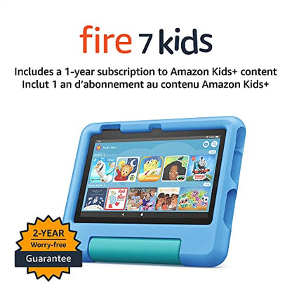 Amazon Fire 7 Kids tablet, ages 3-7. Top-selling 7&quot; kids tablet on Amazon - 2022 | ad-free content with parental controls included, 10-hr battery, 16 GB, Purple