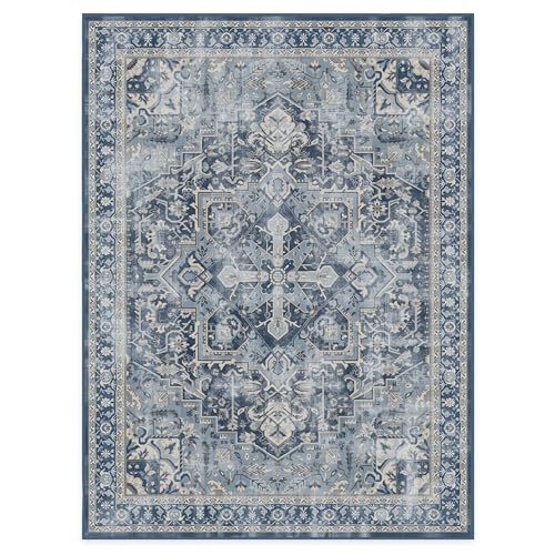 RUGGABLE Kamran Washable Rug - Perfect Vintage Area Rug for Living Room Bedroom Kitchen - Pet &amp; Child Friendly - Stain &amp; Water Resistant - Hazel 5&