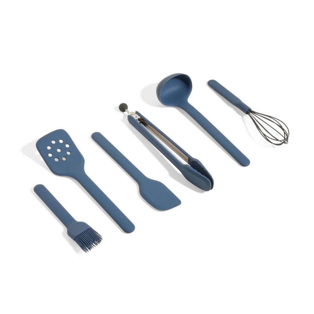 Our Place Utensil Essentials - 6-Piece Silicone Cooking Utensil Set | Ergonomic, Heat-Resistant, Dishwasher Safe | Spatula, Ladle, Whisk, Slotted Turner, Basting Brush, Tongs | BPA-Free | Steam