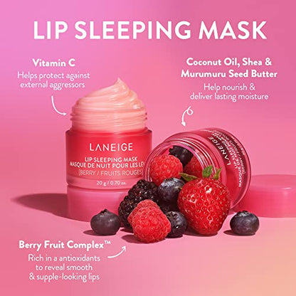 LANEIGE Icons To Go &amp; Besties Set: Water Bank Cream, Cream Skin, Water Sleeping Mask, Lip Sleeping Mask, Hyaluronic Acid, Squalane, Coconut Oil, Vitamin C, Travel Friendly
