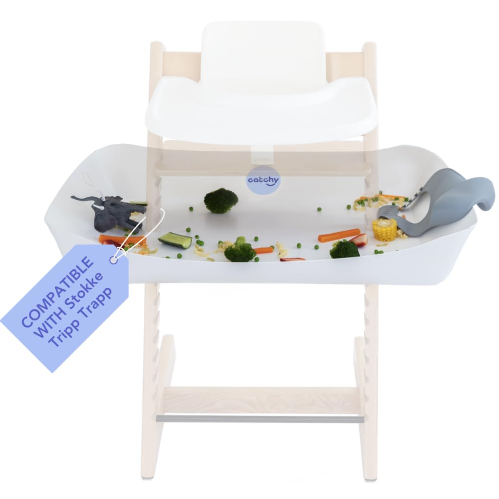 CATCHY - Food Catcher - Compatible with Stokke Clikk High Chair - Highchair Sold SEPARATELY - Baby &amp; Toddler Food &amp; Mess Catcher - Under High Chair Accessory - Baby Feeding Essentials