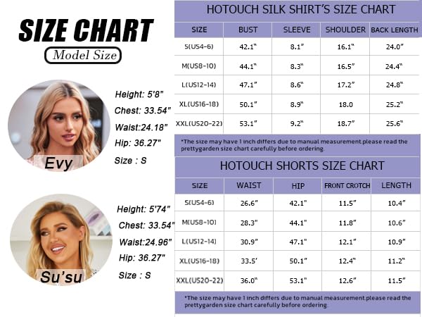 HOTOUCH Womens Satin Pajamas Set Button Down 2 Piece Silk Pjs Shorts Set Ruffle Lingerie Notch Collar Sleepwear