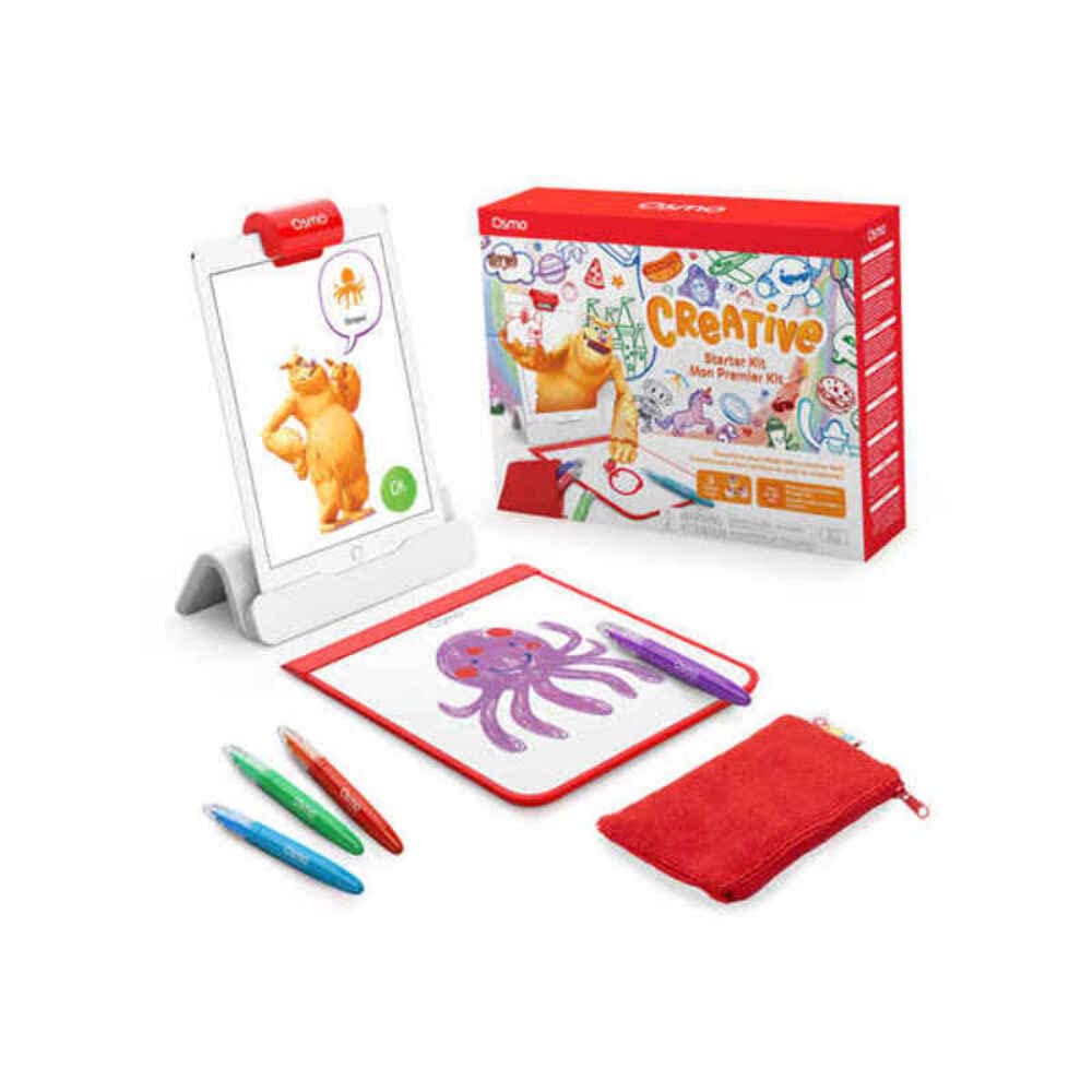 Osmo - Creative Starter Kit for iPad - 3 Educational Learning Games - Ages 5-10 - Drawing, Word Problems &amp; Early Physics - STEM Toy Gifts for Kids, Boy &amp; Girl - Ages 5 6 7 8 9 10 (Osmo Base Included)