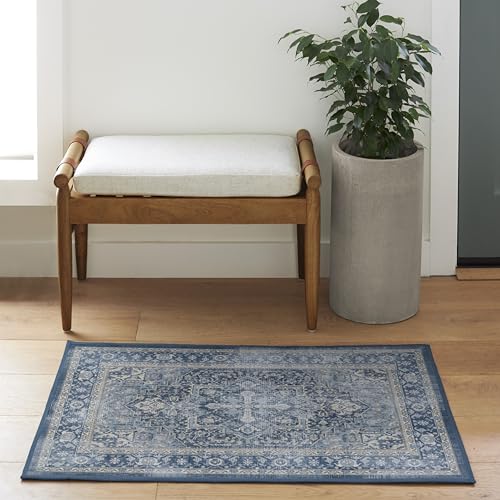 RUGGABLE Kamran Washable Rug - Perfect Vintage Area Rug for Living Room Bedroom Kitchen - Pet &amp; Child Friendly - Stain &amp; Water Resistant - Hazel 5&