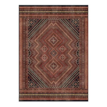 RUGGABLE Kaden Washable Rug - Perfect Vintage Area Rug for Living Room Bedroom Kitchen - Pet &amp; Child Friendly - Stain &amp; Water Resistant - Amber Red 3&