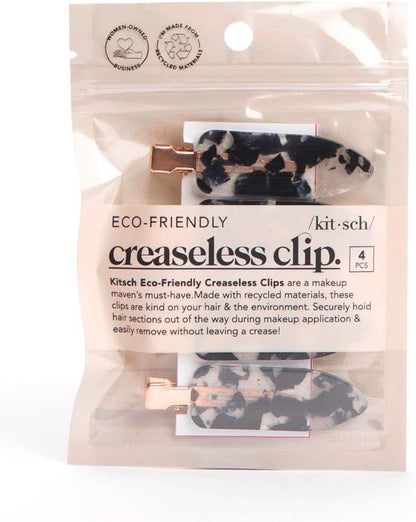 Kitsch Creaseless Hair Pins, No Crease Hair Clips for Makeup, No Bend Hair Clips for Styling, Stylish Makeup Hair Clips &amp; Hair Styling Clips, Pin Curl Clips for Hair, 4pc Set