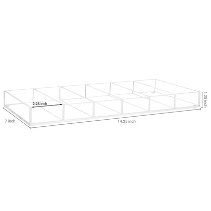 MyGift Premium Clear Acrylic Sunglass Holder Display Tray with 6 Compartments, Drawer Organizer Storage Case for Sunglasses, Reading Glasses, Eyewear, Jewelry, Makeup and Perfume Vanity Tray