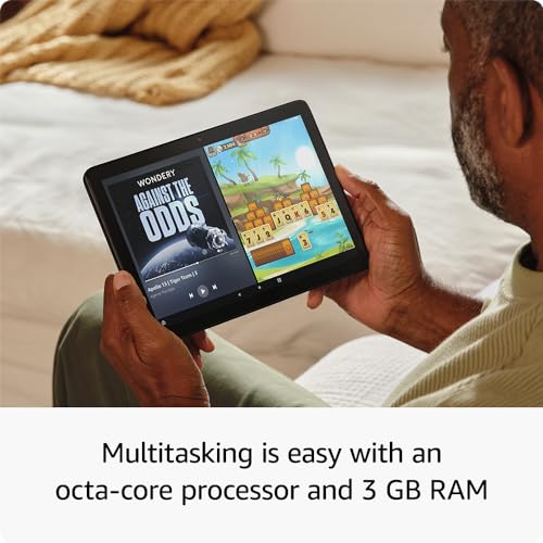Amazon Fire HD 10 tablet (newest model) built for relaxation, 10.1&quot; vibrant Full HD screen, octa-core processor, 3 GB RAM, 32 GB, Ocean