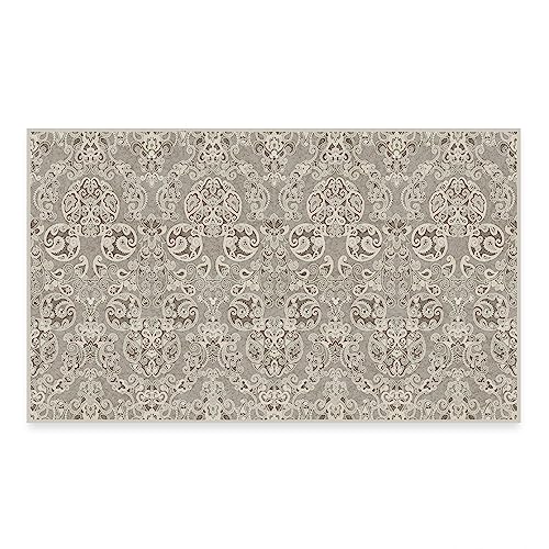 RUGGABLE Disney Traditional Mickey Mouse Washable Rug - Perfect Area Rug for Nursery Playroom Kids Room - Pet &amp; Child Friendly - Stain &amp; Water Resistant - Damask Grey 3&