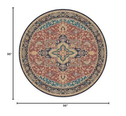 RUGGABLE Maral Heriz Washable Rug - Perfect Vintage Area Rug for Living Room Bedroom Kitchen - Pet &amp; Child Friendly - Stain &amp; Water Resistant - Creme 3&