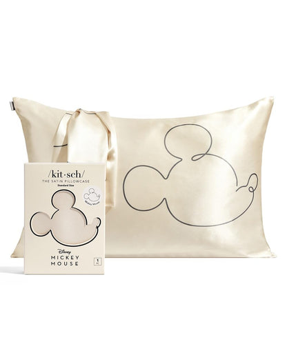 Kitsch Satin Pillowcase with Zipper for Hair &amp; Skin, Softer Than Silk Pillow Cases Queen, Smooth Pillow Covers, Machine Washable, Wrinkle-Free, Cooling Satin Pillow Cases Standard Size 19&quot;x26&quot;, Ivory