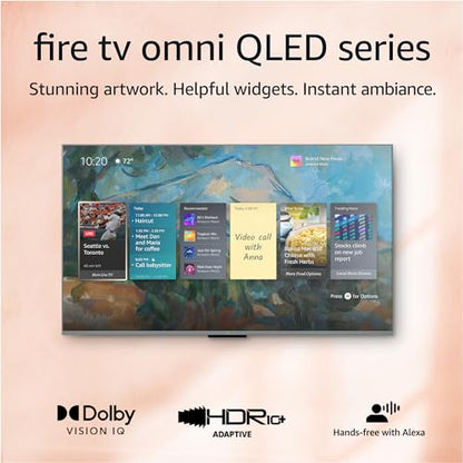 Amazon Fire TV 50&quot; Omni QLED Series 4K UHD smart TV, Dolby Vision IQ, Fire TV Ambient Experience, local dimming, hands-free with Alexa