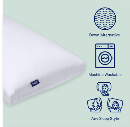 Casper Original Pillow for Sleeping, King, White, Two Pack