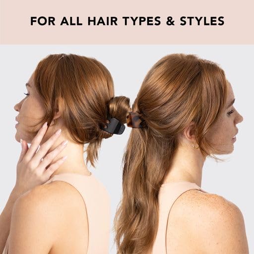 Kitsch Small Hair Clips for Women, Recycled Plastic Small Claw Clips &amp; Mini Claw Clips for Hair, Mini Hair Clips for Thin Hair, Tiny Jaw Clip for Hair, 16 pcs (Tortoise &amp; Black)