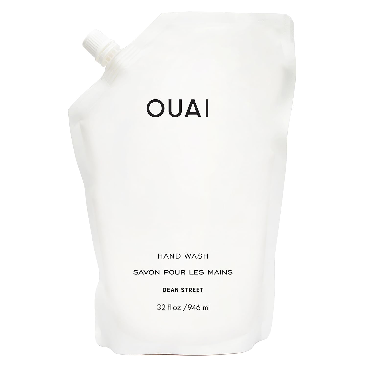 OUAI Hand Wash - Liquid Hand Soap with Jojoba, Avocado, &amp; Rose Hip Oil for Replenished Skin - Gentle Exfoliating Bathroom + Kitchen Hand Soap (16 Fl Oz)