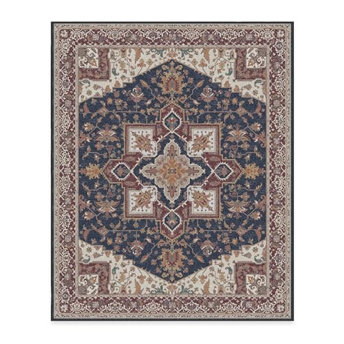 RUGGABLE Maral Heriz Washable Rug - Perfect Vintage Area Rug for Living Room Bedroom Kitchen - Pet &amp; Child Friendly - Stain &amp; Water Resistant - Creme 3&