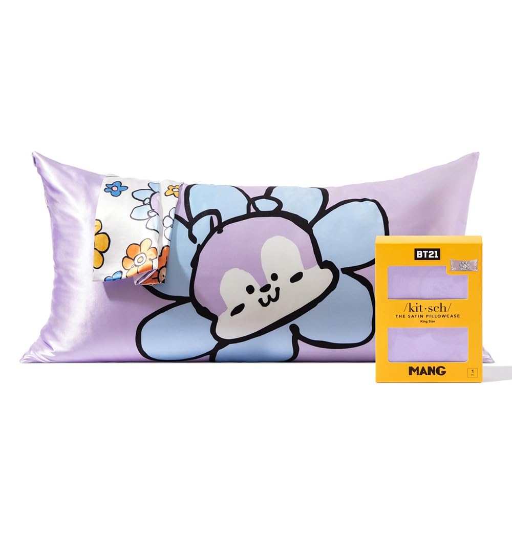 Kitsch Satin Pillowcase with Zipper for Hair &amp; Skin, Softer Than Silk Pillow Cases Queen, Smooth Pillow Covers, Machine Washable, Wrinkle-Free, Cooling Satin Pillow Cases Standard Size 19&quot;x26&quot;, Ivory