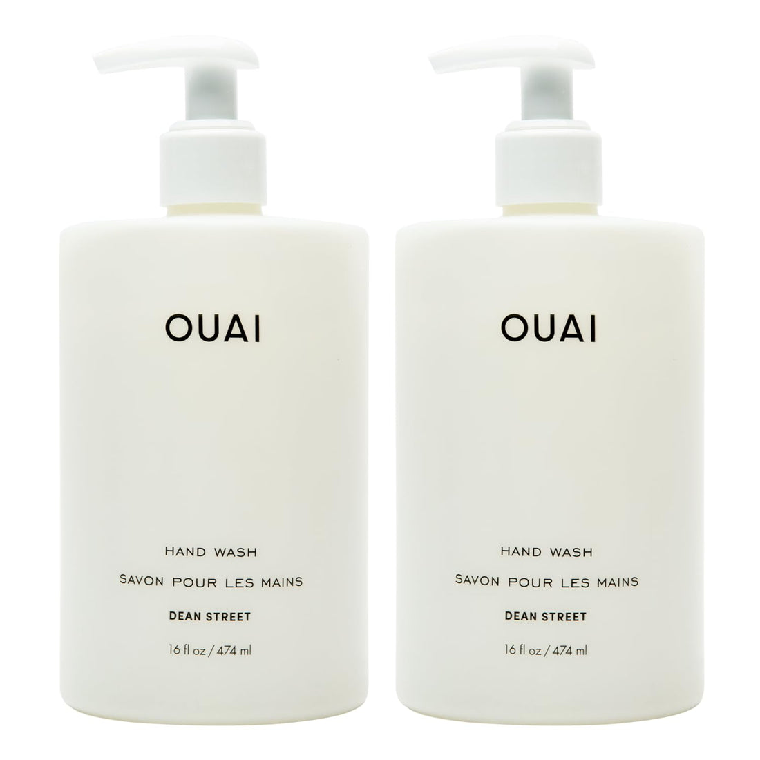 OUAI Hand Wash - Liquid Hand Soap with Jojoba, Avocado, &amp; Rose Hip Oil for Replenished Skin - Gentle Exfoliating Bathroom + Kitchen Hand Soap (16 Fl Oz)
