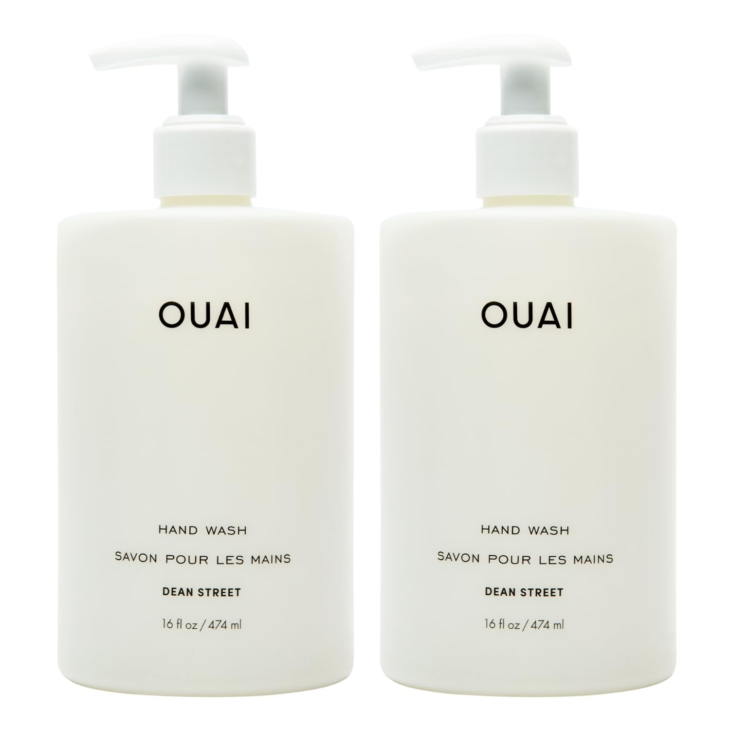 OUAI Hand Wash - Liquid Hand Soap with Jojoba, Avocado, &amp; Rose Hip Oil for Replenished Skin - Gentle Exfoliating Bathroom + Kitchen Hand Soap (16 Fl Oz)