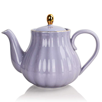 Sweejar Royal Teapot, Ceramic Tea Pot with Removable Stainless Steel Infuser, Blooming &amp; Loose Leaf Teapot - 28 Ounce(White)