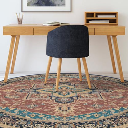 RUGGABLE Maral Heriz Washable Rug - Perfect Vintage Area Rug for Living Room Bedroom Kitchen - Pet &amp; Child Friendly - Stain &amp; Water Resistant - Creme 3&