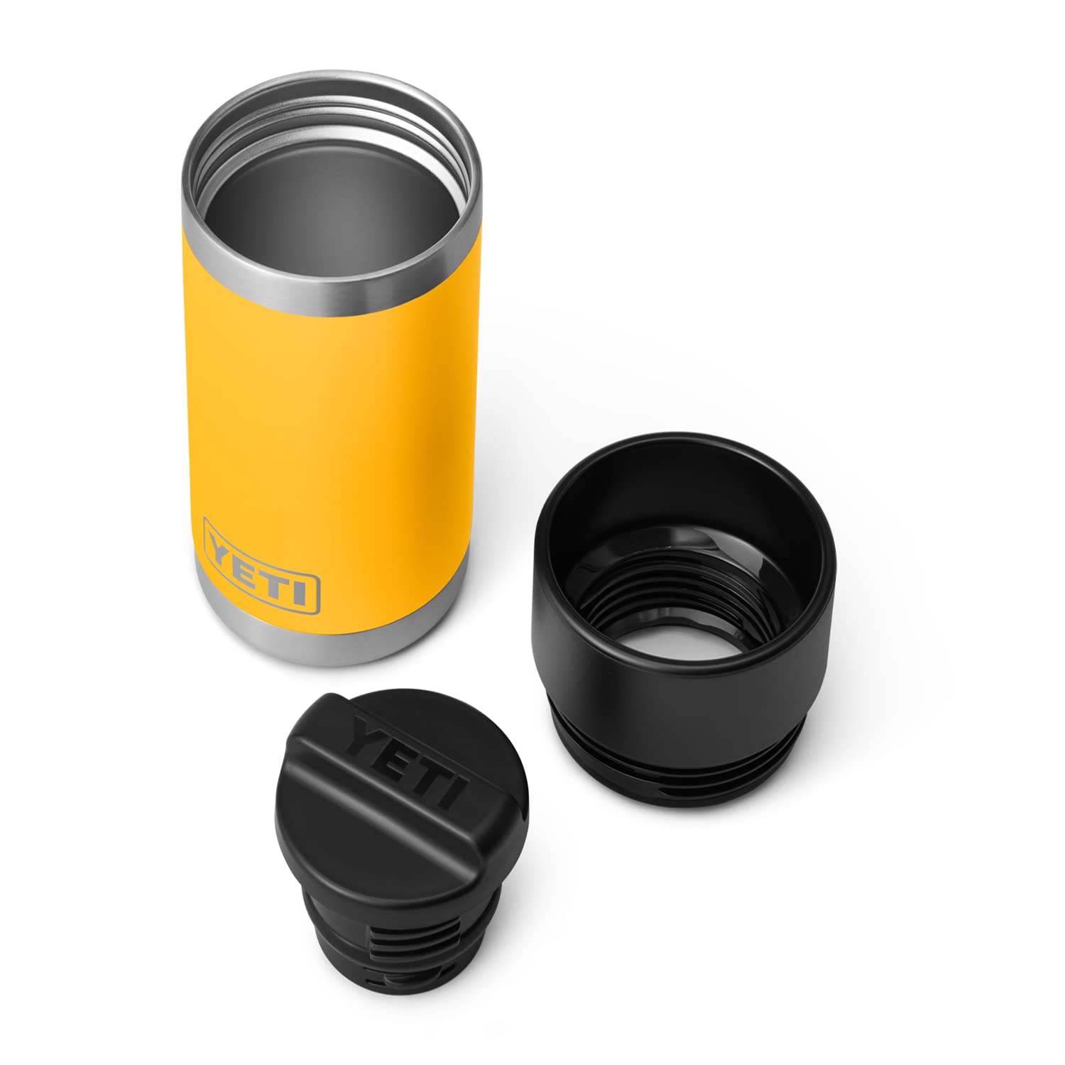 YETI Rambler 12 oz Bottle, Stainless Steel, Vacuum Insulated, with Hot Shot Cap