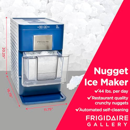 Frigidaire Nugget Ice Maker, Countertop Ice Machine with Transparent Window, Sonic Ice Maker with 44 lbs. Capacity, Auto Self Cleaning Ice Maker Machine, 2.0 Gen, Cream - 16.75D x 11.75W x 20.25H
