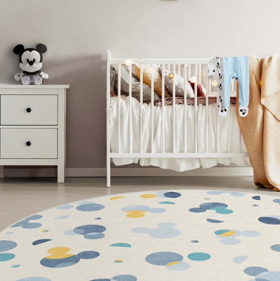 RUGGABLE Disney Classic Minnie Mouse Washable Rug - Perfect Area Rug for Nursery Playroom Kids Room - Pet &amp; Child Friendly - Stain &amp; Water Resistant - Trellis Pink 5&