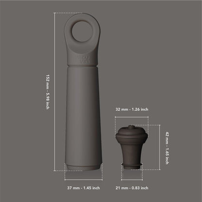 Vacu Vin Wine Saver Loop - Designed and Made in the Netherlands - Vacuum Wine Stopper Keeps Your Wine Fresh for up to 10 Days - Reusable, Made with 98% Recycled Material - 1 Pump, 1 Stopper, Sand