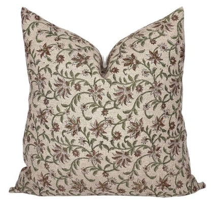 Pillow Cover 100% Linen 20 x 20 inches Double Sided Block Print with Zipper for Easy Removal Home Decor Shabby Chic Farmhouse Neutral Decorative Sofa Couch Accent (Plaid White Grey)