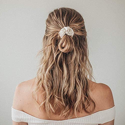 Kitsch 5 Count Velvet Hair Scrunchies for Women - Hair Ties for Thick Hair, Girls, Women, Cute Scrunchies, Soft Hair Accessories, Blush/Mauve