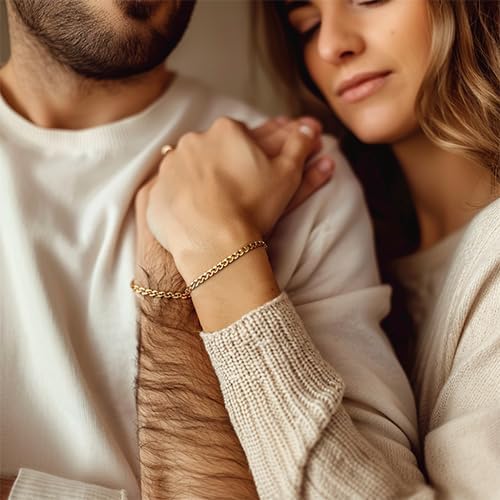 Permanent Bracelet Kit – DIY Bracelet Making for Couples, BFFs – Couples Gift, Friendship Bracelets – Date Activity, Anniversary, Valentines Day Gift – His and Her Bracelets (Gold)