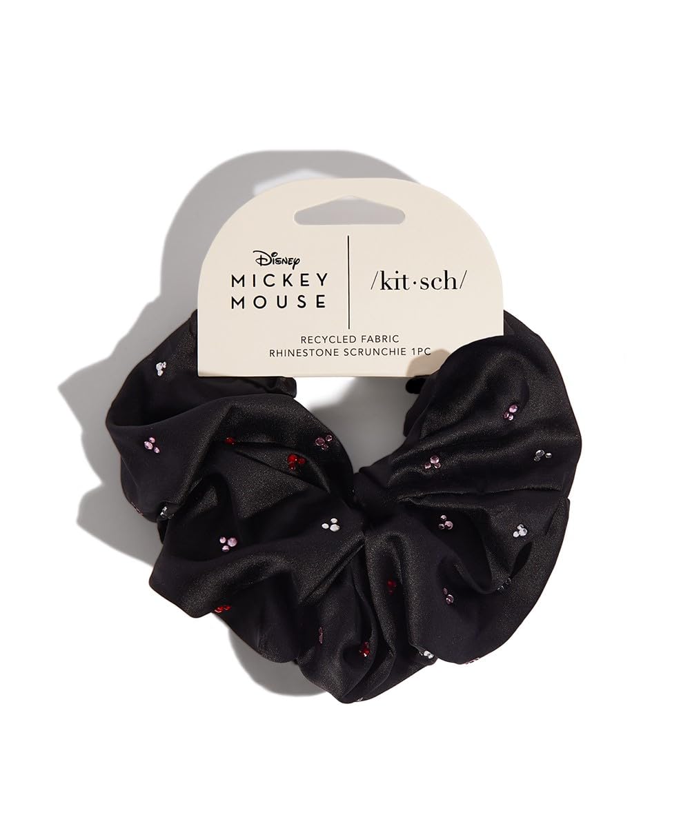 Kitsch 5 Count Velvet Hair Scrunchies for Women - Hair Ties for Thick Hair, Girls, Women, Cute Scrunchies, Soft Hair Accessories, Blush/Mauve