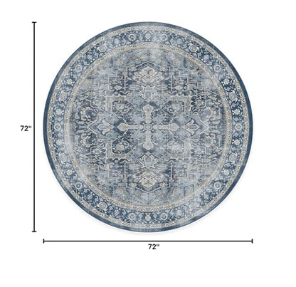 RUGGABLE Kamran Washable Rug - Perfect Vintage Area Rug for Living Room Bedroom Kitchen - Pet &amp; Child Friendly - Stain &amp; Water Resistant - Hazel 5&