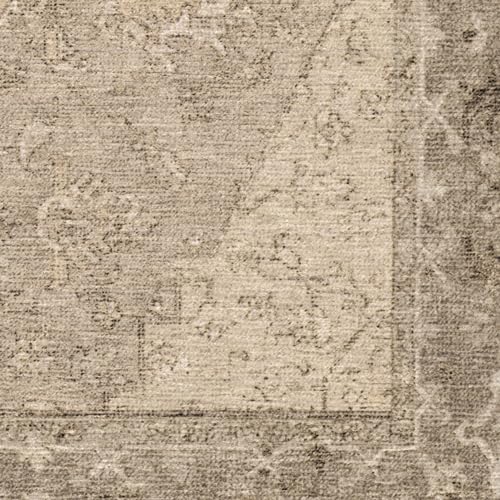 RUGGABLE Maral Heriz Washable Rug - Perfect Vintage Area Rug for Living Room Bedroom Kitchen - Pet &amp; Child Friendly - Stain &amp; Water Resistant - Creme 3&