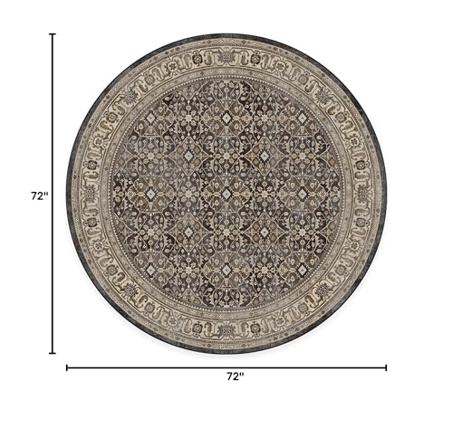 RUGGABLE – Alessia Dark Wood – Machine Washable Area Rug – Pet &amp; Child Friendly – Stain &amp; Water Resistant – Non-Slip – 5&