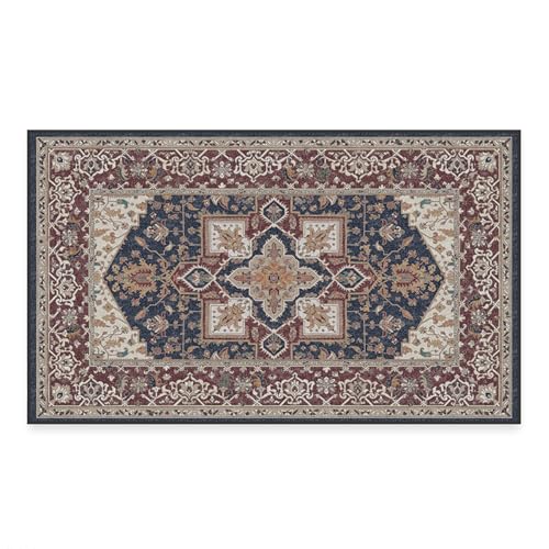 RUGGABLE Maral Heriz Washable Rug - Perfect Vintage Area Rug for Living Room Bedroom Kitchen - Pet &amp; Child Friendly - Stain &amp; Water Resistant - Creme 3&