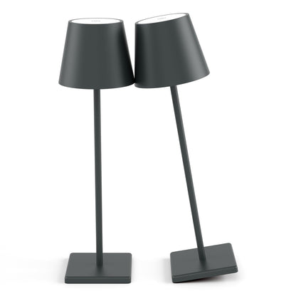 2-Pack LED Cordless Table Lamp, Rechargeable Battery Desk lamp 3W 5500mAh Battery Operated Stepless Dimming Modern Portable Table Light for Restaurant/Bedroom/Outdoor IP54 Waterproof (Off White)