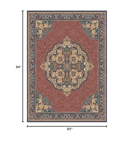 RUGGABLE Disney Traditional Mickey Mouse Washable Rug - Perfect Area Rug for Nursery Playroom Kids Room - Pet &amp; Child Friendly - Stain &amp; Water Resistant - Damask Grey 3&
