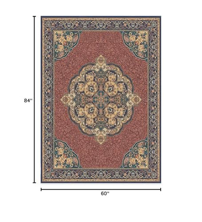 RUGGABLE Disney Traditional Mickey Mouse Washable Rug - Perfect Area Rug for Nursery Playroom Kids Room - Pet &amp; Child Friendly - Stain &amp; Water Resistant - Damask Grey 3&