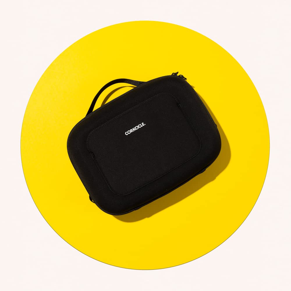 Corkcicle Lunchpod Insulated Lunch Bag, Black Neoprene, 11” x 8.75” x 4” – Crush-Proof Lunch Box Holds 16 oz Food Container – Cooler Bag Has Handle for Easy Carrying, Exterior &amp; Interior Pocket