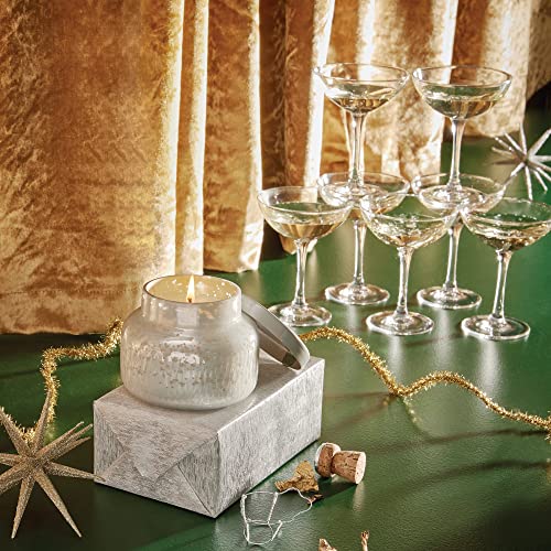 Capri Blue Holiday Mercury Jar Candle - Soy Candle Blend - Fall Candles for Home Scented with Frosted Fir, Snowy Woods, Pine &amp; Sage - Pine Candle for Holiday Decor - Signature (Crystal Pine, 19 oz)