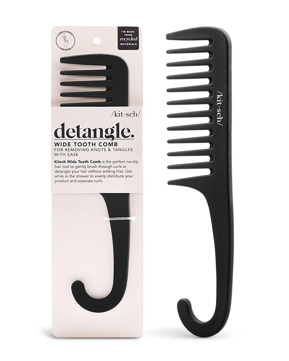 Kitsch Wet Dry Brush Detangling Brush - Soft Bristle Hair Brushes for Women | Straight &amp; Curly Hair Brush | Hairbrush for All Hair Types | Hair Detangler Brush | Travel Hair Brush &amp; Detangling Comb