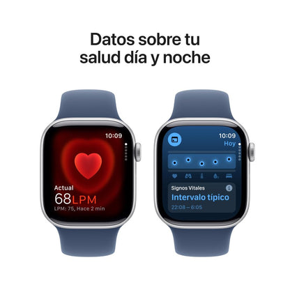 Apple Watch Series 10 [GPS 46mm] Smartwatch with Jet Black Aluminium Case with Black Sport Band. Fitness Tracker, ECG App, Always-On Retina Display, Water-Resistant