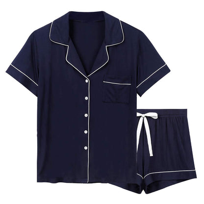 Senert Pajamas Set For Women Short Sleeve Sleepwear Soft Button Down Pjs Set Nightwear Lounge Sets S-XXL