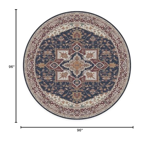 RUGGABLE Maral Heriz Washable Rug - Perfect Vintage Area Rug for Living Room Bedroom Kitchen - Pet &amp; Child Friendly - Stain &amp; Water Resistant - Creme 3&